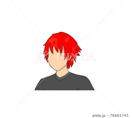 赤髪の男性アイコンのイラスト素材