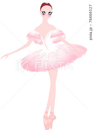 ピンクの衣装のバレリーナのイラスト素材