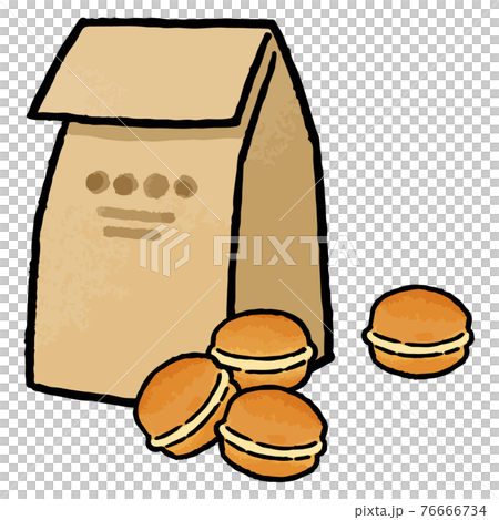 手描きベクター食べ物イラスト素材 ベビーカステラのイラスト 縁日 お祭り 屋台の食べ物 のイラスト素材