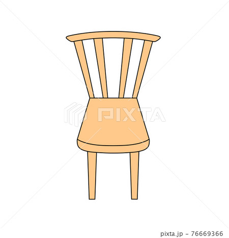 Wooden chair seen from the front - Stock Illustration [76669366] - PIXTA