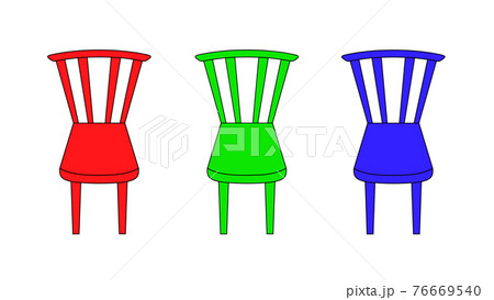 正面から見た並んだ3つの椅子のイラスト素材
