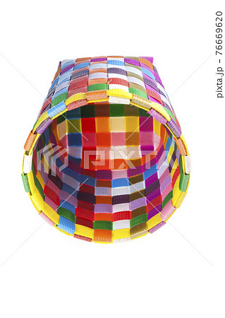 recycled  basket woven colorful plastic 76669620