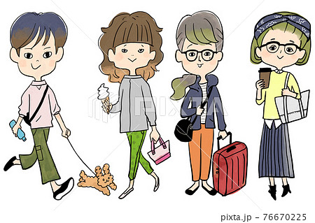 女性 人物アバターのイラスト素材