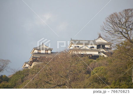 黒門口方面から見た伊予松山城（愛媛県松山市） 76670825