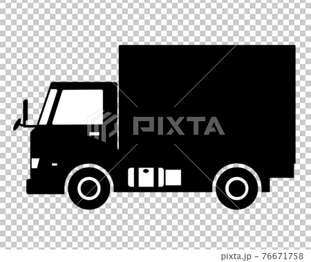 Truck small van body type black and white silhouette 76671758