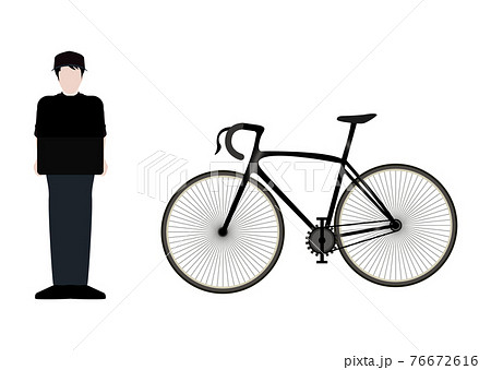 配達員と自転車 76672616