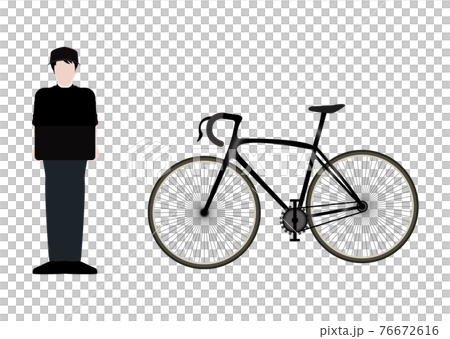 配達員と自転車 76672616