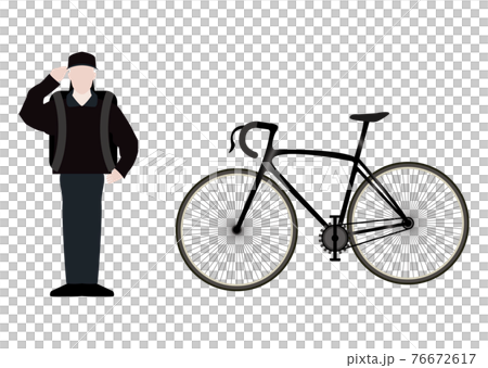 配達員と自転車 76672617
