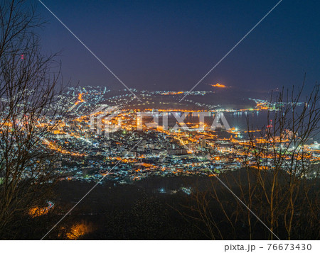 北海道　小樽市　小樽夜景　夜景 76673430