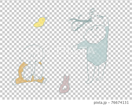 赤ちゃんのいたずらイラスト(カラー) 赤ちゃんのいたずらイラスト(カラー) 76674131