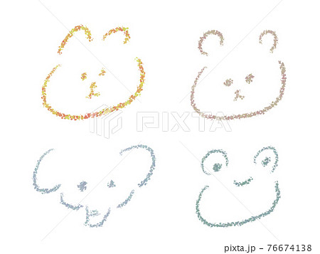 カラフルでラフな動物イラスト カラフルでラフな動物イラスト 76674138