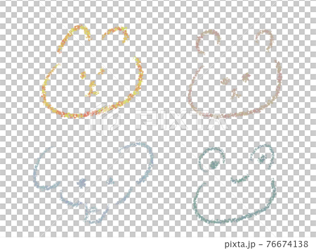 カラフルでラフな動物イラスト カラフルでラフな動物イラスト 76674138