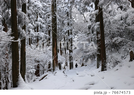 寒波、冬、霧氷、雪、英彦山、福岡県 76674573