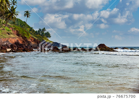 Beautiful Sinquerim Beach of Goa, Famous tourist destination, Goa, India 76675700