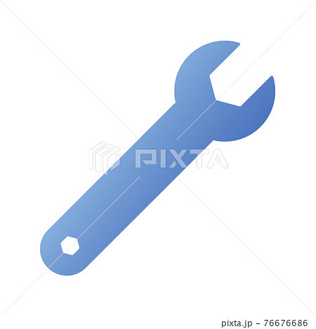 レンチ 工具 製作 メンテナンスのアイコンイラスト グラデーション塗りバージョン のイラスト素材
