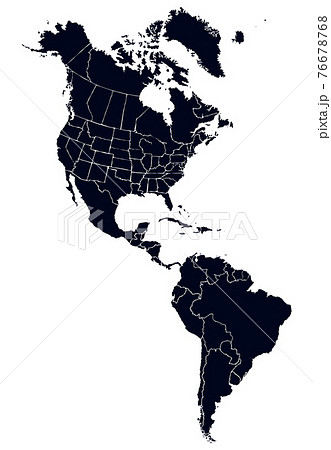 North American continent with contours of...のイラスト素材 [76678768] - PIXTA