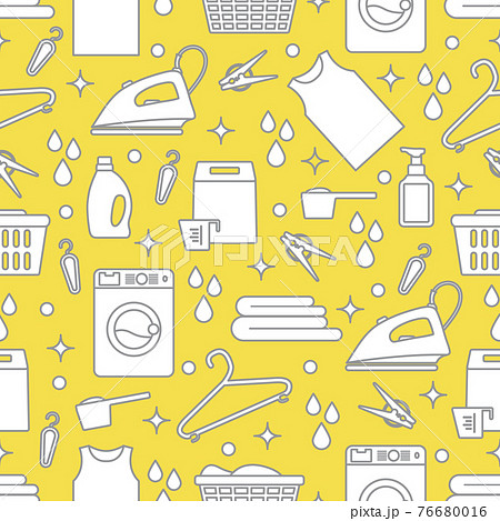 Vector Pattern Laundry Washing service Household Vector Pattern Laundry Washing service Household 76680016