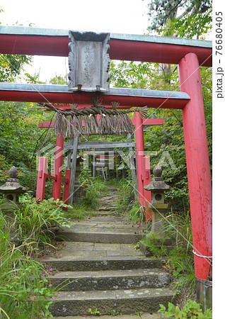 二ツ岩大明神へと続く参道(佐渡島/新潟県佐渡市相川下戸村574) 二ツ岩大明神へと続く参道(佐渡島/新潟県佐渡市相川下戸村574) 76680405