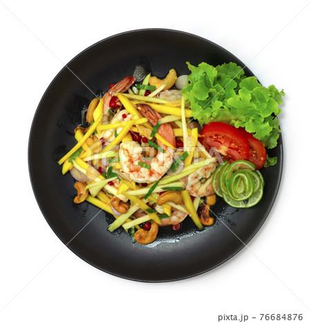 Mango Spicy Salad with Shrimps and Cashew nut Thai Food Mango Spicy Salad with Shrimps and Cashew nut Thai Food 76684876