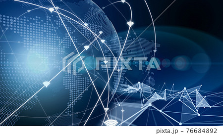 デジタル営業　在宅勤務　テレワーク　IoTによる大都市のデジタル化 背景画像のイメージ 76684892