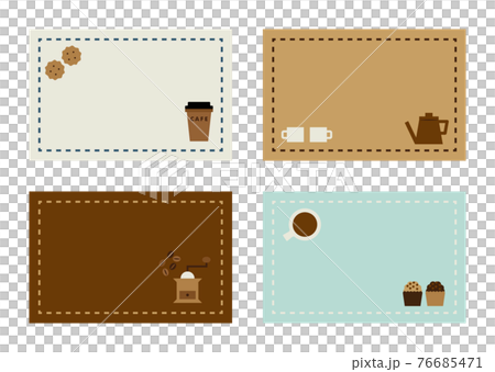 カフェの名刺フレームイラストのイラスト素材