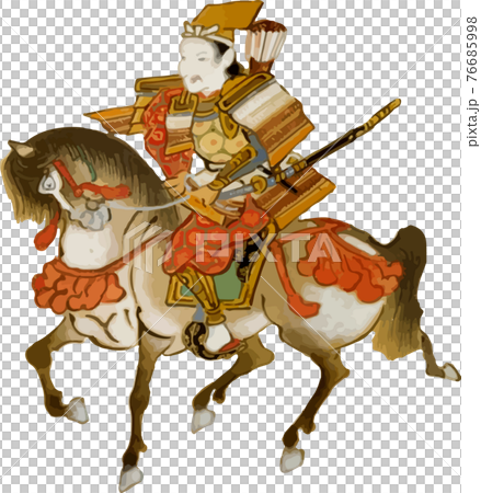 馬に乗る武将のイラスト素材