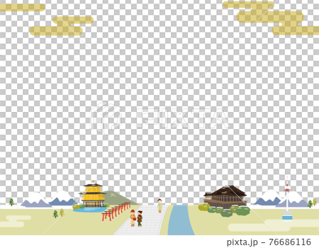 Kyoto cityscape and scenery (winter) that can be used as is in the background 76686116