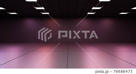 empty dark futuristic technology design room with neon lights 3d render illustration empty dark futuristic technology design room with neon lights 3d render illustration 76686475