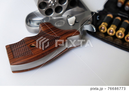 .44 magnum revolver wheel gun with jacket soft point bullet 76686773