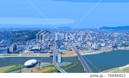 宮城県石巻市　イラスト 76686822
