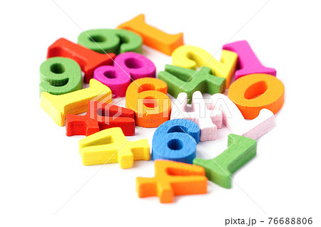 Math Number colorful on white background 76688806