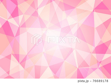 ピンクのポリゴン背景イラスト　幾何学模様 76689178