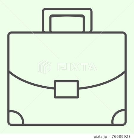 Briefcase thin line icon. Student personal case outline style pictogram on white background. Handle diplomat bag for studying or work for mobile concept and web design. Vector graphics. 76689923
