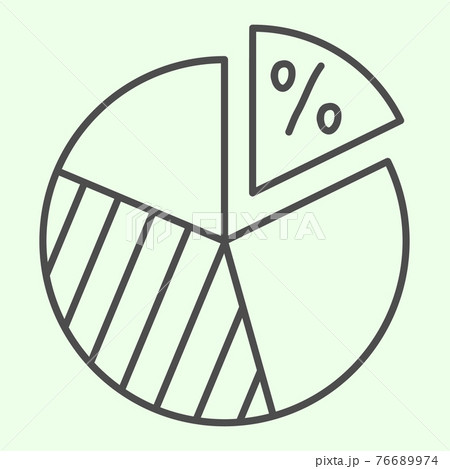 Circular diagram thin line icon. Pie chart with percent symbol outline style pictogram on white background. Circle business or school presentation for mobile concept and web design. Vector graphics. Circular diagram thin line icon. Pie chart with percent symbol outline style pictogram on white background. Circle business or school presentation for mobile concept and web design. Vector graphics. 76689974
