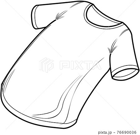 白のtシャツ 太線 着色なし のイラスト素材 白のtシャツ 太線 着色なし のイラスト素材