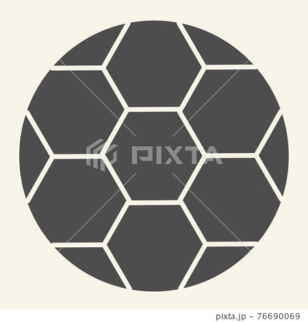 Soccer ball solid icon. Football ball glyph style pictogram on beige background. Sport and recreation signs for mobile concept and web design. Vector graphics. 76690069