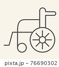 Disabled carriage thin line icon. Hospital wheelchair outline style pictogram on white background. Medical transportation for mobile concept and web design. Vector graphics. 76690302