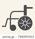 Disabled carriage solid icon. Hospital wheelchair glyph style pictogram on white background. Medical transportation for mobile concept and web design. Vector graphics. 76690303