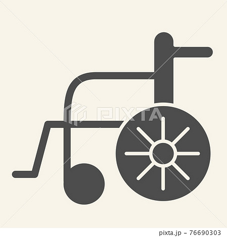 Disabled carriage solid icon. Hospital wheelchair glyph style pictogram on white background. Medical transportation for mobile concept and web design. Vector graphics. 76690303