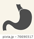 Stomach organ solid icon. Human gastric organ glyph style pictogram on white background. Medical health signs for mobile concept and web design. Vector graphics. 76690317