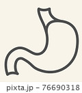 Stomach organ line icon. Human gastric organ outline style pictogram on white background. Medical health signs for mobile concept and web design. Vector graphics. 76690318