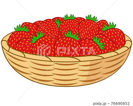 かご盛り いちごのイラスト素材 かご盛り いちごのイラスト素材