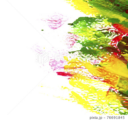 Many different colored lines painted dark paint on canvas close-up 76691845