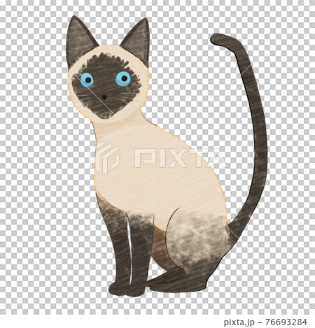 猫シリーズ01、シャム猫のイラスト素材 [76693284] - PIXTA