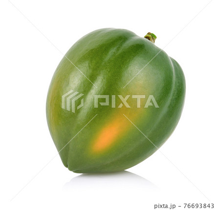 Green Papaya isolated on white background 76693843
