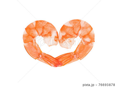 shrimp heart isolated on white background shrimp heart isolated on white background 76693878