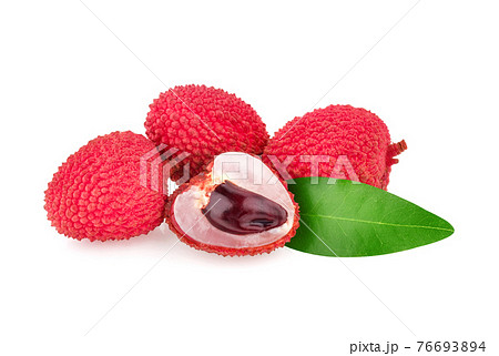 Fresh lychee isolated on white background 76693894