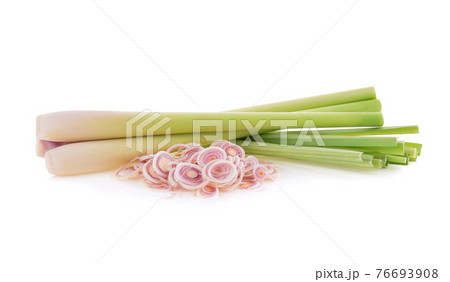 slice of fresh Lemongrass isolated on white background slice of fresh Lemongrass isolated on white background 76693908