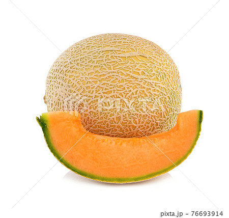 cantaloupe melon isolated on white background 76693914