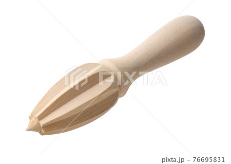 Wooden juicer isolated on white 76695831